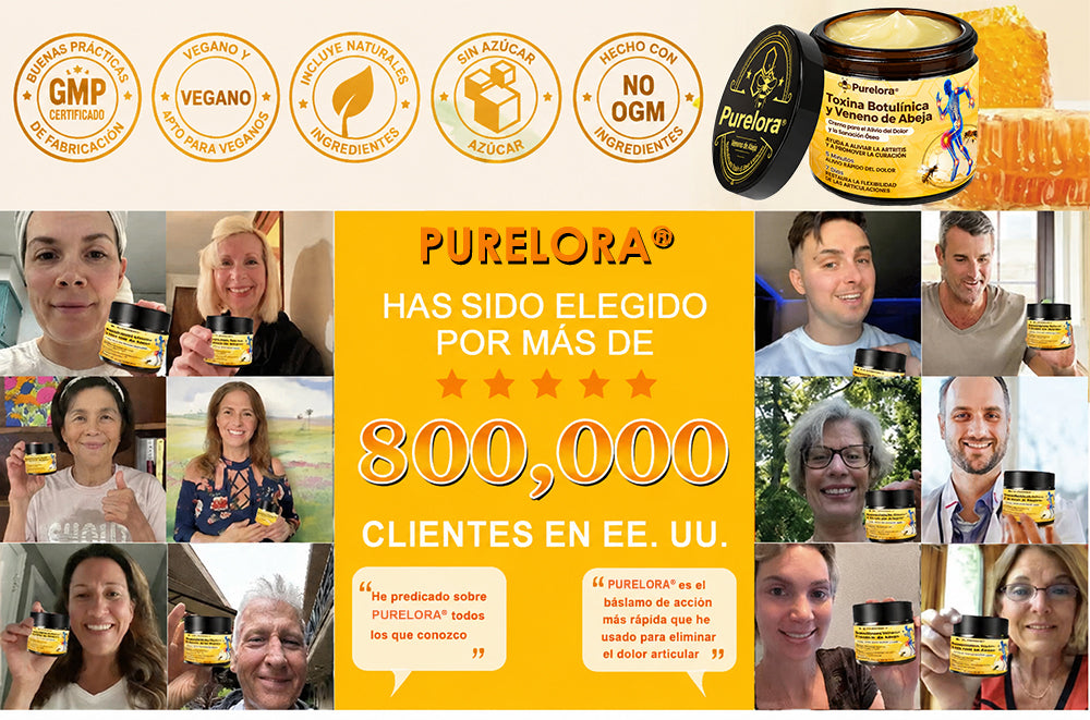 Crema Purelora® con toxina botulínica y veneno de abeja para el alivio del dolor y la regeneración ósea