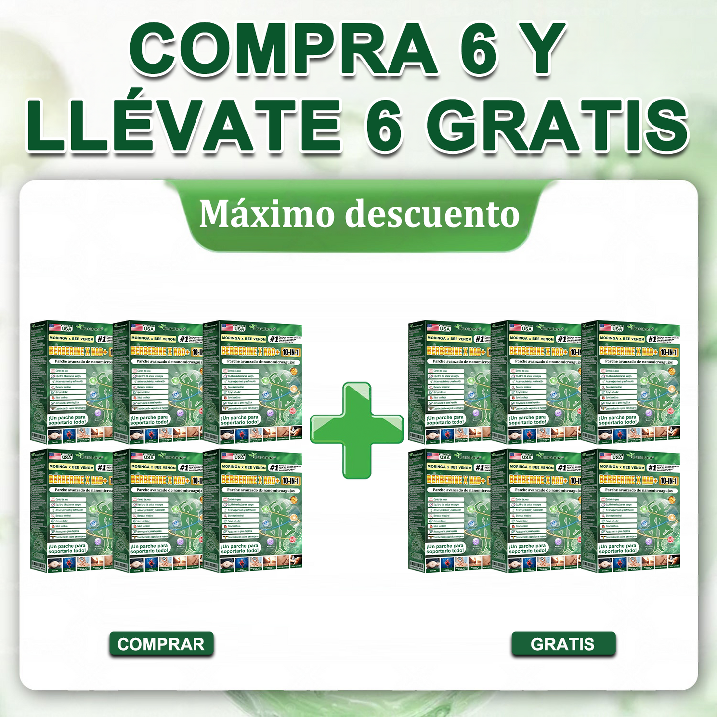 Tienda Oficial de EE. UU. 🇺🇸 | 🧑⚕️🩺 Curalona® Moringa · Berberina × NAD+ Parche nanomicron avanzado 10 en 1: resultados visibles en 2 días