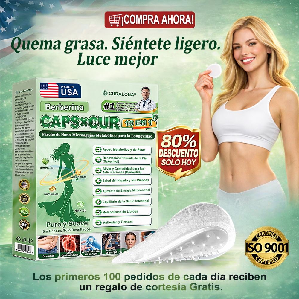 🔥 Parches de Microneedles 10 en 1 Mejorados de Curalona® — Sinergia de Berberina y NAD+ para favorecer la salud metabólica, promover la renovación cutánea y aliviar las molestias articulares — Resultados visibles en 7 días