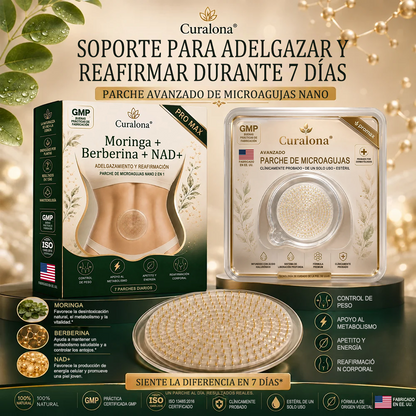 Curalona®🔥Parche de microragujas ProMax Nano 2026 – Parche reafirmante corporal y de apoyo al metabolismo con Moringa, Berberina y NAD+