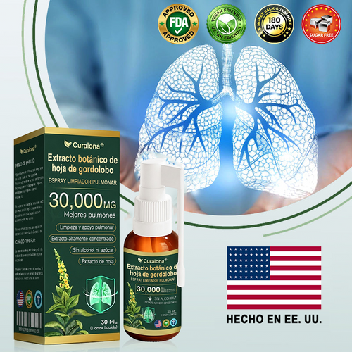✅ Tienda oficial insignia en EE. UU.: Spray limpiador pulmonar Curalona® con extracto de hoja de gordolobo (👨‍⚕️ Indicado para EPOC, asma, bronquitis crónica, infecciones respiratorias, cáncer de pulmón, sinusitis y otras afecciones pulmonares)