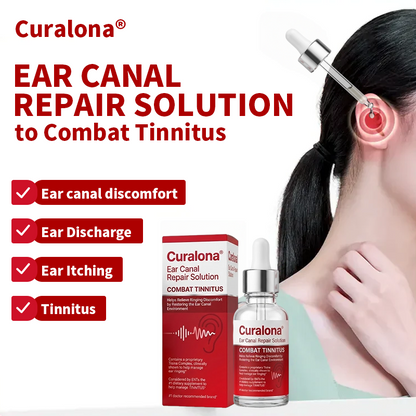 Curalona® Ear Canal Repair Solution to Combat Tinnitus  Helps Relieve Ringing Discomfort by Restoring the Ear Canal Environment  One Bottle · 7 Days · Designed to Deliver Noticeable Results Within 7 Days