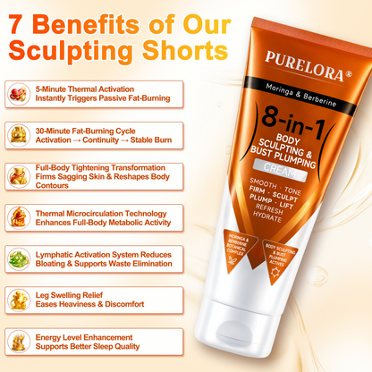 𝐎𝐟𝐟𝐢𝐜𝐢𝐚𝐥 𝐁𝐫𝐚𝐧𝐝 𝐒𝐭𝐨𝐫𝐞 |PURELORA® Moringa & Berberine 8-in-1 Body Sculpting & Bust Plumping Cream Smooth · Firm · Tone · Sculpt · Refresh · Hydrate · Plump · Lift