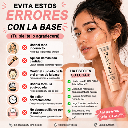 💖【Tienda Oficial】PURELORA® AdaptaShade Foundation — Base de maquillaje con cuidado de la piel que se adapta al tono
