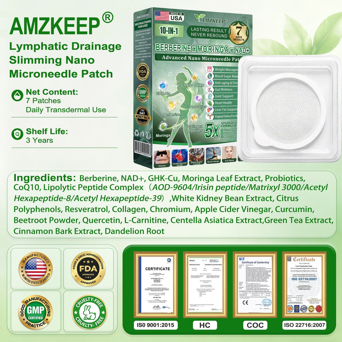 🇺🇸𝑶𝒇𝒇𝒊𝒄𝒊𝒂𝒍 𝑺𝒕𝒐𝒓𝒆 | 𝐀𝐌𝐙𝐊𝐄𝐄𝐏® 𝑴𝒆𝒕𝒂𝒃𝒐𝒍𝒊𝒄 𝑵𝒂𝒏𝒐 𝑴𝒊𝒄𝒓𝒐𝒏𝒆𝒆𝒅𝒍𝒆 𝑷𝒂𝒕𝒄𝒉 (𝐉𝐮𝐬𝐭 𝐨𝐧𝐜𝐞 𝐚 𝐝𝐚𝐲, 𝐯𝐢𝐬𝐢𝐛𝐥𝐞 𝐜𝐡𝐚𝐧𝐠𝐞𝐬 𝐢𝐧 𝟕 𝐝𝐚𝐲𝐬）𝘽𝙚𝙧𝙗𝙚𝙧𝙞𝙣𝙚 + 𝙈𝙤𝙧𝙞𝙣𝙜𝙖 𝙁𝙤𝙧𝙢𝙪𝙡𝙖 ✅ 𝐅𝐨𝐫 𝐨𝐛𝐞𝐬𝐢𝐭𝐲, 𝗟𝗼𝗼𝘀𝗲 𝘀𝗸𝗶𝗻,𝐝𝐢𝐚𝐛𝐞𝐭𝐞𝐬, 𝐬𝐥𝐞𝐞𝐩 𝐚𝐩𝐧𝐞𝐚, 𝐣𝐨𝐢𝐧𝐭 𝐢𝐬𝐬𝐮𝐞𝐬 𝐚𝐧𝐝 𝐦𝐨𝐫𝐞