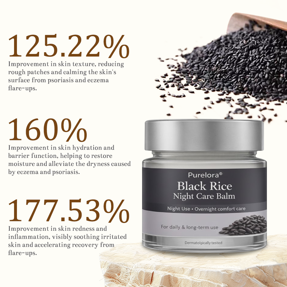 Purelora® Black and White Rice Day and Night Dual Repair Cream (Delays aging, repairs skin, removes warts, skin tags, and keratin buildup, providing 24-hour care for your skin)