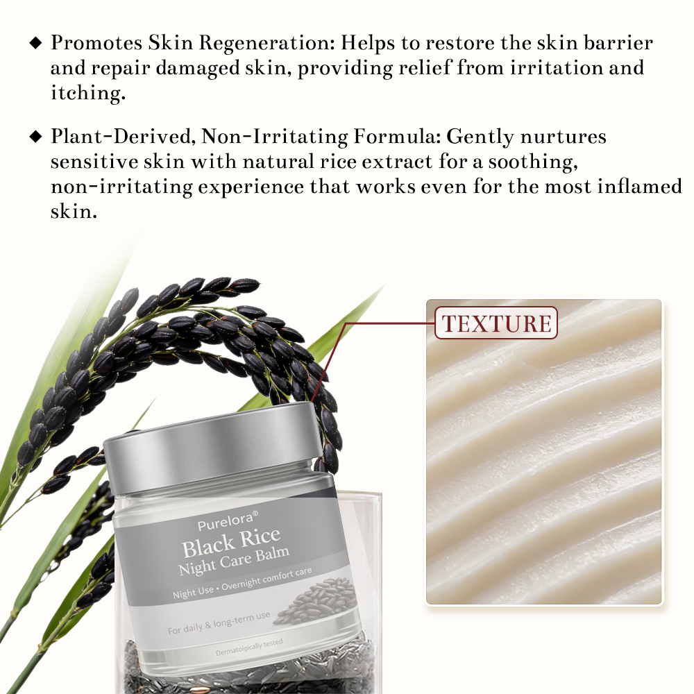 Purelora® Black and White Rice Day and Night Dual Repair Cream (Delays aging, repairs skin, removes warts, skin tags, and keratin buildup, providing 24-hour care for your skin)