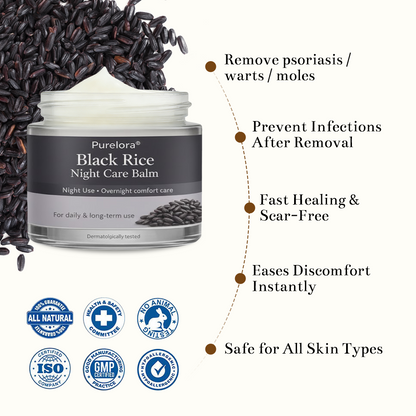 Purelora® Black and White Rice Day and Night Dual Repair Cream (Delays aging, repairs skin, removes warts, skin tags, and keratin buildup, providing 24-hour care for your skin)