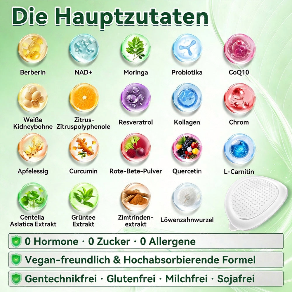 🇩🇪Neuheiten Heißer Verkauf丨Purelora® Moringa Berberinex NAD+ 10-in-1 Nano-Mikronadel-Patch (Nur einmal täglich, sichtbare Veränderungen in 7 Tagen) ✅ Für Übergewicht, lockere Haut, Diabetes, Schlafapnoe, Gelenkprobleme und mehr