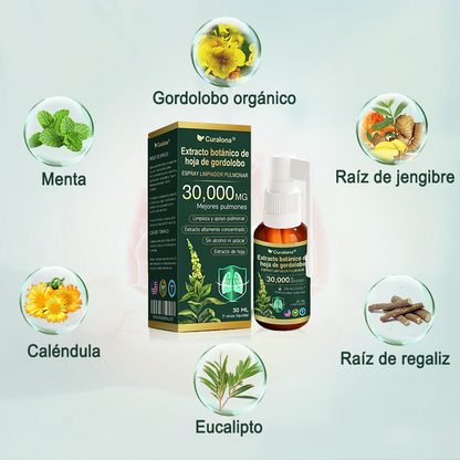 ✅ Tienda oficial insignia en EE. UU.: Spray limpiador pulmonar Curalona® con extracto de hoja de gordolobo (👨‍⚕️ Indicado para EPOC, asma, bronquitis crónica, infecciones respiratorias, cáncer de pulmón, sinusitis y otras afecciones pulmonares)