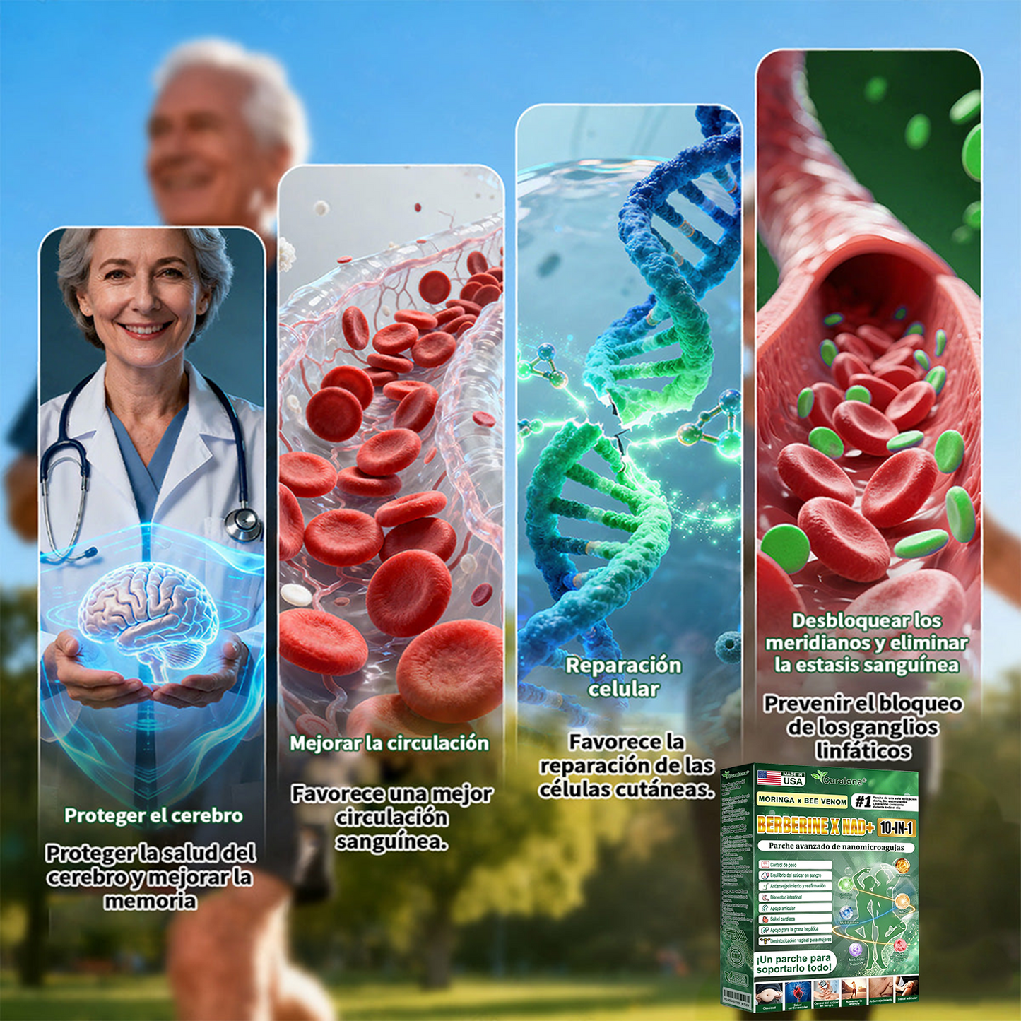 Tienda Oficial de EE. UU. 🇺🇸  | 🧑‍⚕️🩺 Curalona® Moringa · Berberina × NAD+ Parche nanomicron avanzado 10 en 1: resultados visibles en 2 días