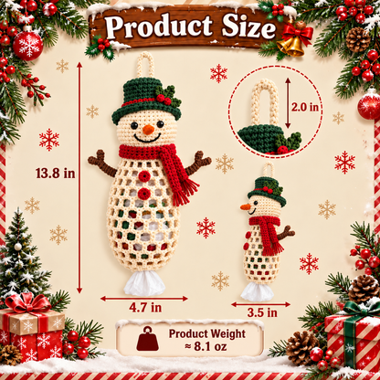 Christmas Crochet Animal Bag Holder DIY Kit – 4 Festive Designs, Handmade Holiday Decor & Hanging Storage