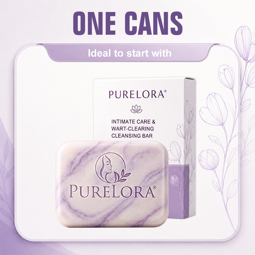 PURELORA® Yoni & Wart Relief Bar Soap | pH-Balanced with Boric Acid & Tea Tree Oil | 2-in-1 Intimate Care & Skin Clarifying Bar | Women's Daily Wash