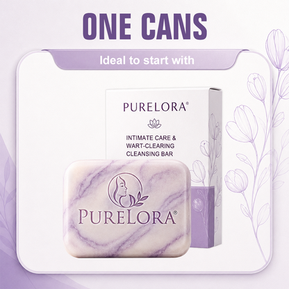 PURELORA® Yoni & Wart Relief Bar Soap | pH-Balanced with Boric Acid & Tea Tree Oil | 2-in-1 Intimate Care & Skin Clarifying Bar | Women's Daily Wash