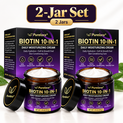 PURELORA® Biotin Daily Moisturizing Cream – 10-in-1 Formula for Everyday Skin Care