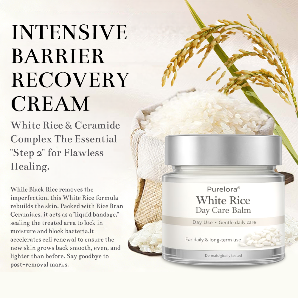 Purelora® Black and White Rice Day and Night Dual Repair Cream (Delays aging, repairs skin, removes warts, skin tags, and keratin buildup, providing 24-hour care for your skin)