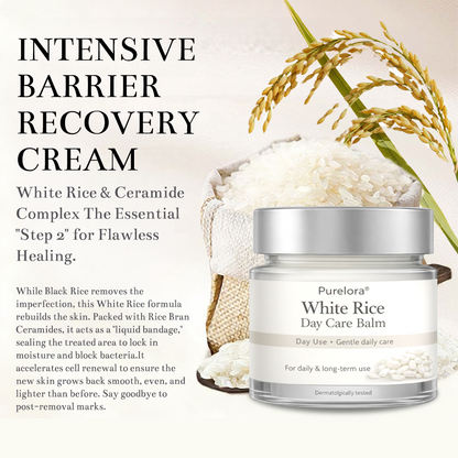Purelora® Black and White Rice Day and Night Dual Repair Cream (Delays aging, repairs skin, removes warts, skin tags, and keratin buildup, providing 24-hour care for your skin)