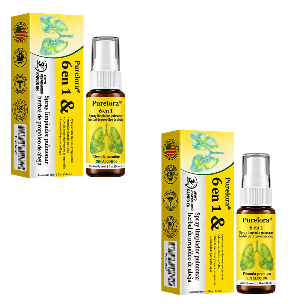 🍀🍀🐝🇺🇸Tienda oficial: 𝐏𝐔𝐑𝐄𝐋𝐎𝐑𝐀® Spray limpiador pulmonar de propóleo y abeja herbal 6 en 1 (👨‍⚕️Actúa directamente sobre la EPOC, el asma, la bronquitis crónica (BC), las infecciones respiratorias, el cáncer de pulmón, la sinusitis y otras afecciones🫁)