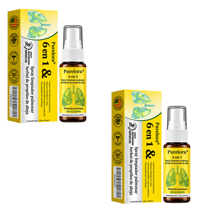 🍀🍀🐝🇺🇸Tienda oficial: 𝐏𝐔𝐑𝐄𝐋𝐎𝐑𝐀® Spray limpiador pulmonar de propóleo y abeja herbal 6 en 1 (👨‍⚕️Actúa directamente sobre la EPOC, el asma, la bronquitis crónica (BC), las infecciones respiratorias, el cáncer de pulmón, la sinusitis y otras afecciones🫁)