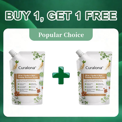 Curalona® 10-in-1 Scalp & Skin Firming, Sculpting & Anti-Hair Loss Renewal Serum  with Stem Cell–Derived Factors & Astaxanthin