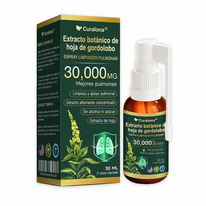 ✅ Tienda oficial insignia en EE. UU.: Spray limpiador pulmonar Curalona® con extracto de hoja de gordolobo (👨‍⚕️ Indicado para EPOC, asma, bronquitis crónica, infecciones respiratorias, cáncer de pulmón, sinusitis y otras afecciones pulmonares)