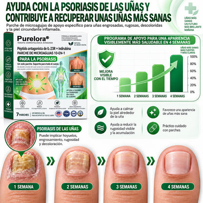 𝐏𝐔𝐑𝐄𝐋𝐎𝐑𝐀® 👩‍⚕️👩‍⚕️ Parche de nanomicroagujas 10 en 1 con péptido antagonista de IL-23R e indirubina (ayuda a reducir el enrojecimiento visible y la descamación, calma la sequedad y la picazón, y favorece el refuerzo y la reparación de la barrera cutánea)