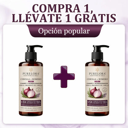 🌿👨‍⚕️ Tienda oficial en EE. UU. 🇺🇸 | 🔥 Champú y acondicionador 2 en 1 PURELORA® de cebolla y romero con complejo activo 15X para el crecimiento capilar: para un cabello con apariencia más gruesa, abundante y fuerte.