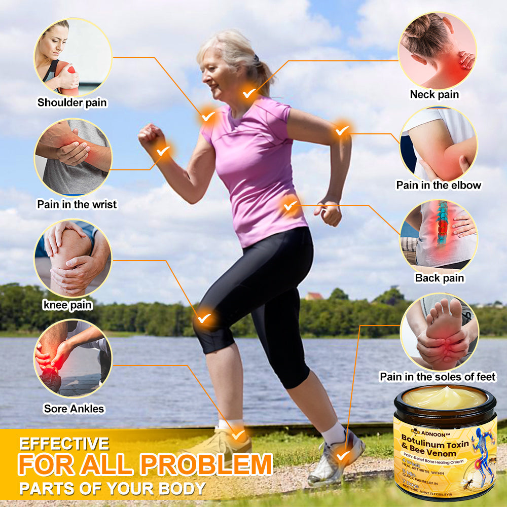Crema Purelora® con toxina botulínica y veneno de abeja para el alivio del dolor y la regeneración ósea