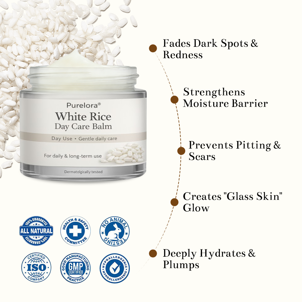 Purelora® Black and White Rice Day and Night Dual Repair Cream (Delays aging, repairs skin, removes warts, skin tags, and keratin buildup, providing 24-hour care for your skin)