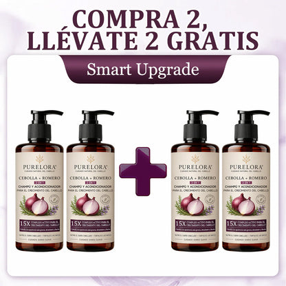 🌿👨‍⚕️ Tienda oficial en EE. UU. 🇺🇸 | 🔥 Champú y acondicionador 2 en 1 PURELORA® de cebolla y romero con complejo activo 15X para el crecimiento capilar: para un cabello con apariencia más gruesa, abundante y fuerte.