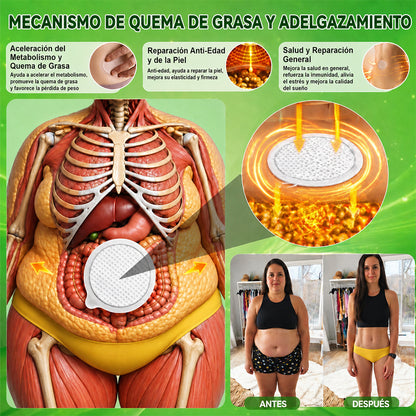 Parche Adelgazante con Nanagujas de Fósforo Negro Curalona® — Fórmula 12 en 1: Berberina + NMN + Vinagre de Sidra de Manzana | Potencia la quema de grasa y estabiliza el azúcar en sangre | Sea testigo de la transformación en solo 7 días