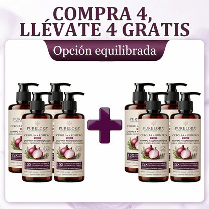🌿👨‍⚕️ Tienda oficial en EE. UU. 🇺🇸 | 🔥 Champú y acondicionador 2 en 1 PURELORA® de cebolla y romero con complejo activo 15X para el crecimiento capilar: para un cabello con apariencia más gruesa, abundante y fuerte.