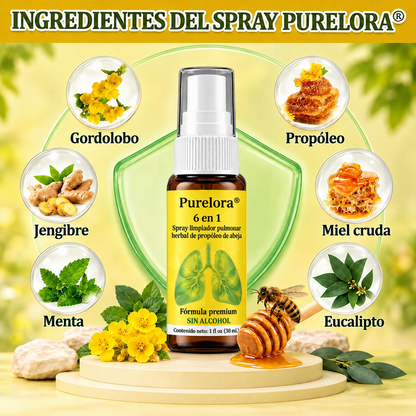 🍀🍀🐝🇺🇸Tienda oficial: 𝐏𝐔𝐑𝐄𝐋𝐎𝐑𝐀® Spray limpiador pulmonar de propóleo y abeja herbal 6 en 1 (👨‍⚕️Actúa directamente sobre la EPOC, el asma, la bronquitis crónica (BC), las infecciones respiratorias, el cáncer de pulmón, la sinusitis y otras afecciones🫁)
