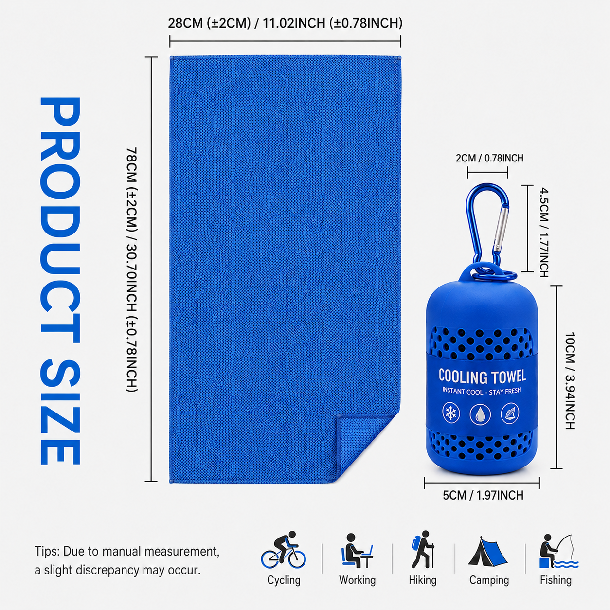 Advanced-Tech Cooling Towel – Instant Cooling Quick-Dry Towel for Outdoor Work, Gym & Summer Commuting, Washable and Reusable
