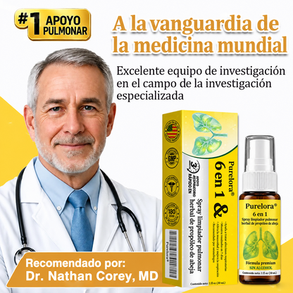 🍀🍀🐝🇺🇸Tienda oficial: 𝐏𝐔𝐑𝐄𝐋𝐎𝐑𝐀® Spray limpiador pulmonar de propóleo y abeja herbal 6 en 1 (👨‍⚕️Actúa directamente sobre la EPOC, el asma, la bronquitis crónica (BC), las infecciones respiratorias, el cáncer de pulmón, la sinusitis y otras afecciones🫁)
