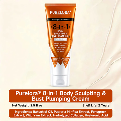 𝐎𝐟𝐟𝐢𝐜𝐢𝐚𝐥 𝐁𝐫𝐚𝐧𝐝 𝐒𝐭𝐨𝐫𝐞 |PURELORA® Moringa & Berberine 8-in-1 Body Sculpting & Bust Plumping Cream Smooth · Firm · Tone · Sculpt · Refresh · Hydrate · Plump · Lift
