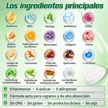 Tienda oficial | 🌿curalona® Moringa · Berberina × NAD+ | Parche avanzado de nanomicroagujas 10 en 1 🇦🇺 (Solo una vez al día; cambios visibles en 7 días) ✅ Para obesidad, flacidez de la piel, diabetes, apnea del sueño, problemas articulares y más.