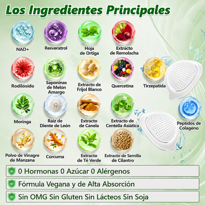 Registrado por la FDA y certificado con GMP❤️ | Parche metabólico de nanofusión Purelora® M-BN 10 en 1 | Avalado por la ciencia | Fórmula 10 en 1 | Resultados en 7 días