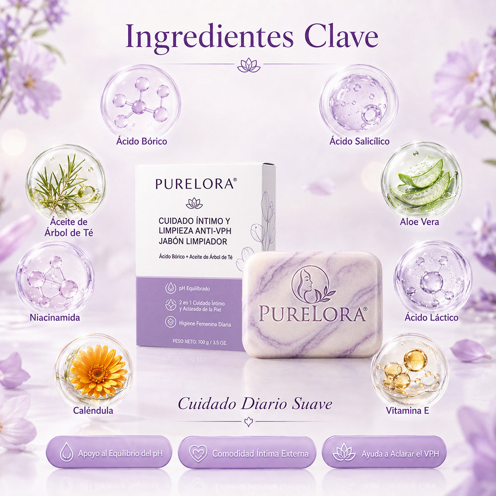 PURELORA® Yoni & Wart Relief Bar Soap | pH-Balanced with Boric Acid & Tea Tree Oil | 2-in-1 Intimate Care & Skin Clarifying Bar | Women's Daily Wash