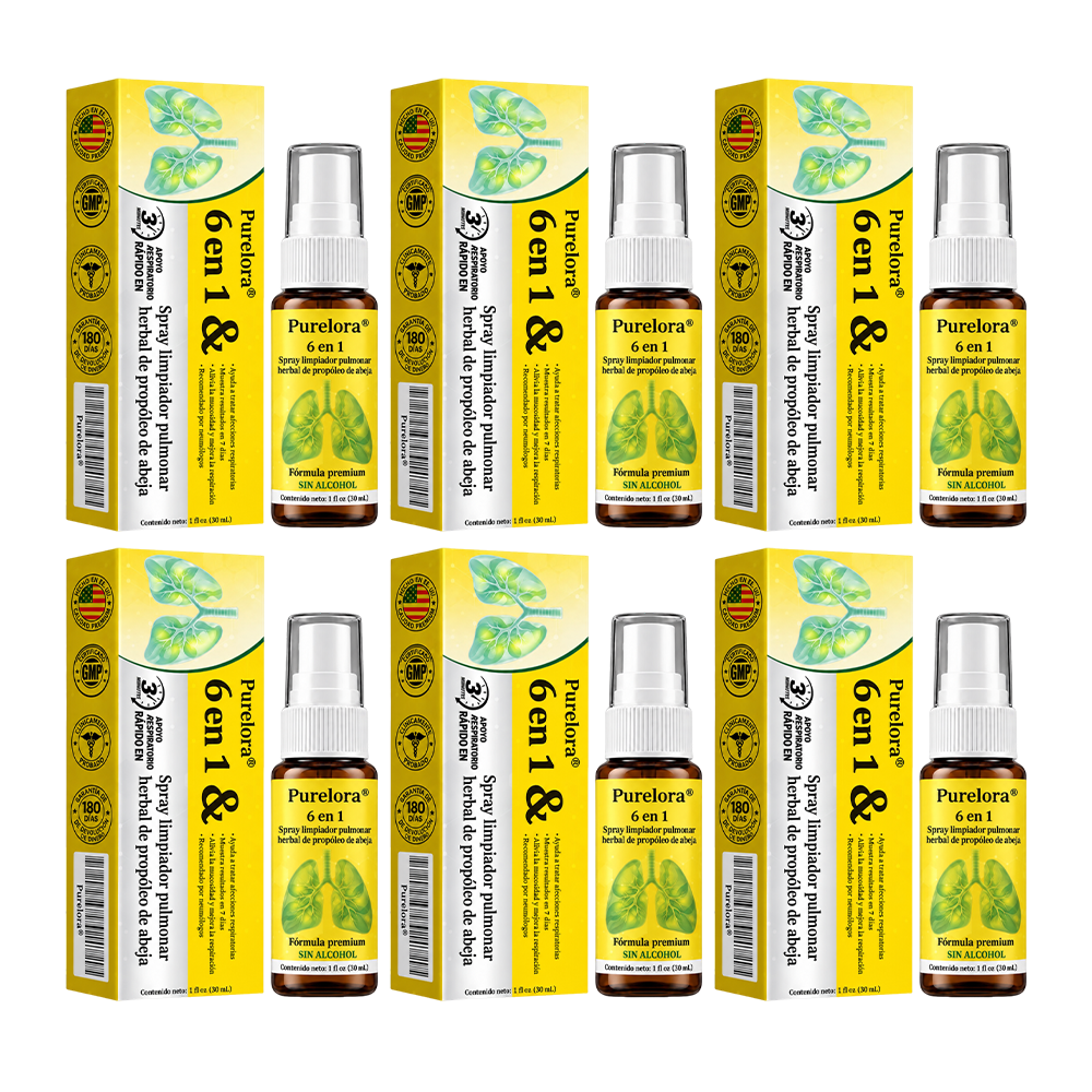 🍀🍀🐝🇺🇸Tienda oficial: 𝐏𝐔𝐑𝐄𝐋𝐎𝐑𝐀® Spray limpiador pulmonar de propóleo y abeja herbal 6 en 1 (👨‍⚕️Actúa directamente sobre la EPOC, el asma, la bronquitis crónica (BC), las infecciones respiratorias, el cáncer de pulmón, la sinusitis y otras afecciones🫁)