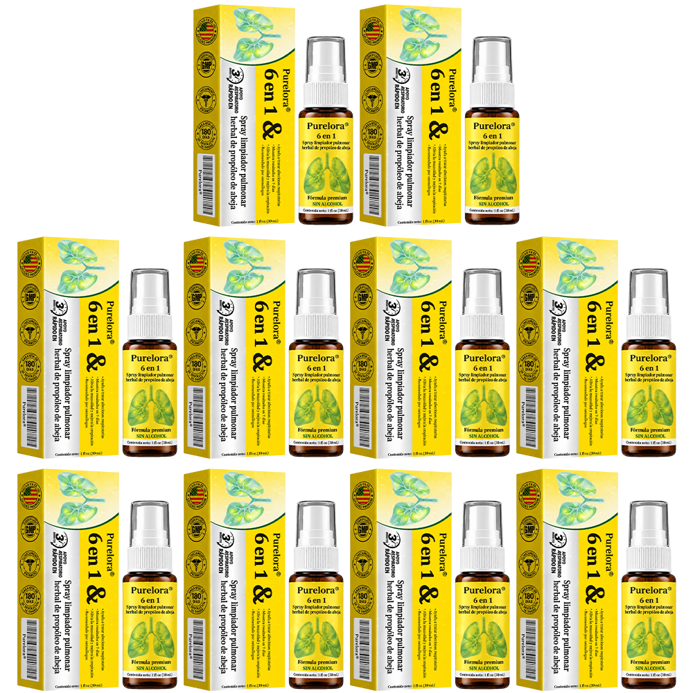 🍀🍀🐝🇺🇸Tienda oficial: 𝐏𝐔𝐑𝐄𝐋𝐎𝐑𝐀® Spray limpiador pulmonar de propóleo y abeja herbal 6 en 1 (👨‍⚕️Actúa directamente sobre la EPOC, el asma, la bronquitis crónica (BC), las infecciones respiratorias, el cáncer de pulmón, la sinusitis y otras afecciones🫁)