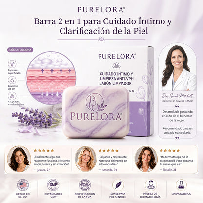 PURELORA® Yoni & Wart Relief Bar Soap | pH-Balanced with Boric Acid & Tea Tree Oil | 2-in-1 Intimate Care & Skin Clarifying Bar | Women's Daily Wash