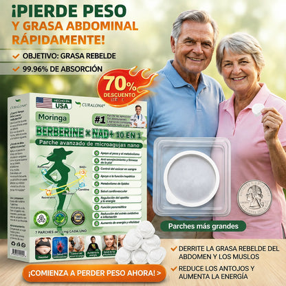 Tienda oficial | 🌿curalona® Moringa · Berberina × NAD+ | Parche avanzado de nanomicroagujas 10 en 1 🇦🇺 (Solo una vez al día; cambios visibles en 7 días) ✅ Para obesidad, flacidez de la piel, diabetes, apnea del sueño, problemas articulares y más.