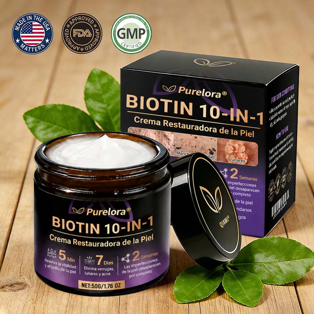 Fabricada y enviada desde EE. UU. 🍁 Crema reparadora de la piel Purelora® con biotina (fórmula 10 en 1) — Último día de oferta: 75 % de descuento.