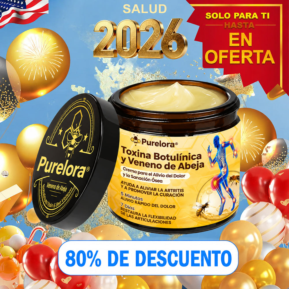 Crema Purelora® con toxina botulínica y veneno de abeja para el alivio del dolor y la regeneración ósea