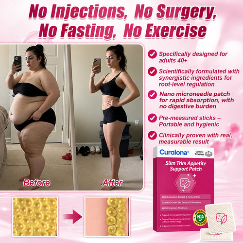 【10-in-1 Botanical Support 🌿】Curalona® Slim Trim Appetite Support Patch (💧 Just Once a Day · 7-Day Supply) ✅ Supports Appetite Regulation, Metabolic Wellness & Daily Energy