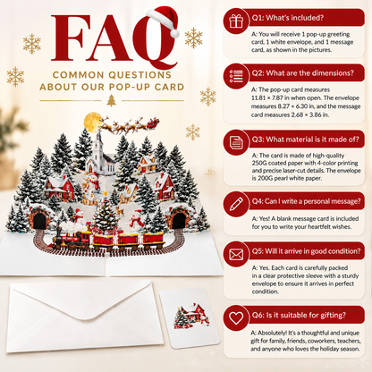 3D Christmas Pop-Up Greeting Card – A Magical Winter Village for Your Holiday Wishes.