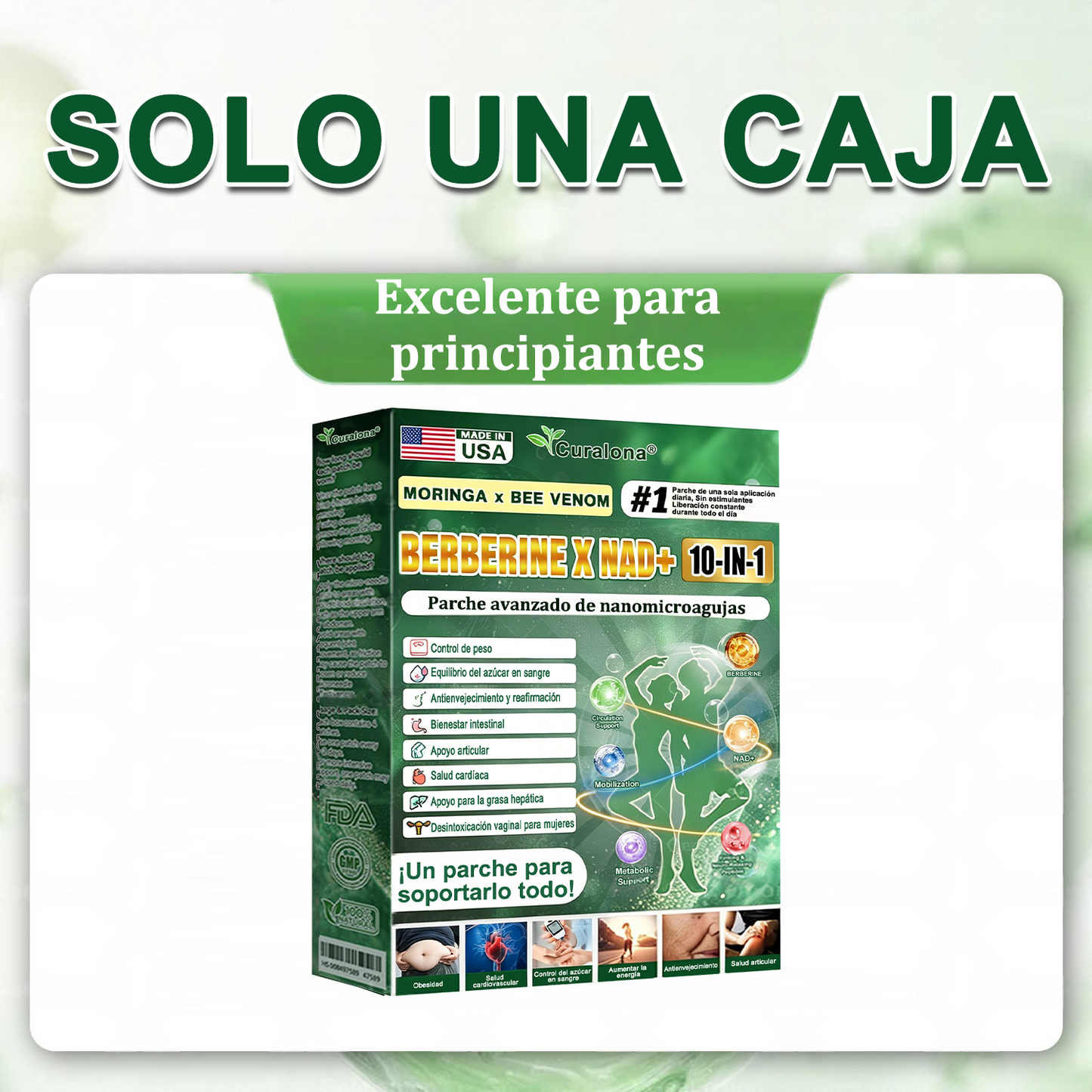 Tienda Oficial de EE. UU. 🇺🇸  | 🧑‍⚕️🩺 Curalona® Moringa · Berberina × NAD+ Parche nanomicron avanzado 10 en 1: resultados visibles en 2 días