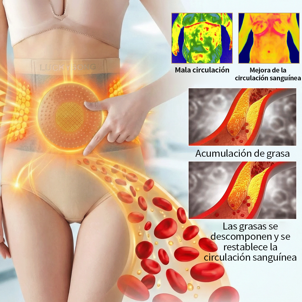 🔥 Tienda oficial de la marca | ✅LUCKYSONG® Ropa interior moldeadora 6 en 1 para mujer (Moringa y Berberina) — Bragas de compresión térmica con efecto moldeador e infusión de Bakuchiol, control de cintura y abdomen.
