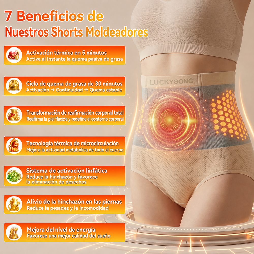 🔥 Tienda oficial de la marca | ✅LUCKYSONG® Ropa interior moldeadora 6 en 1 para mujer (Moringa y Berberina) — Bragas de compresión térmica con efecto moldeador e infusión de Bakuchiol, control de cintura y abdomen.